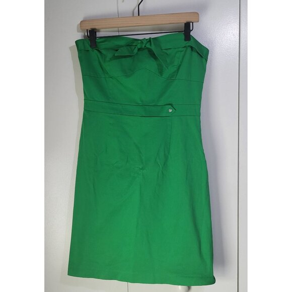 CREMIEUX Women's SZ 8 Kelly Green Strapless Bow Dress Spring Preppy - Picture 12 of 12